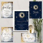 Celestial Sun, maan, Waterverf sterren Servet