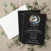 Maanmaan zwart blauw sterrennacht elegant kaart (Personaliseer deze collectie van deze onafhankelijke maker. Test)