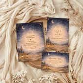 Celestial Desert Moonlit Western Wedding Save The Date