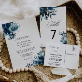 Celestial Marine Blauw Bloemen Menu Keuze