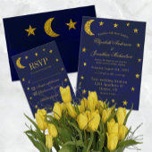 Celestial Night Sky Bruiloft RSVP Kaartje