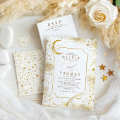 Witte Sterrennacht thema bruiloft Ronde Sticker