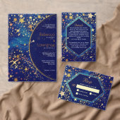 Hemelse sterrennacht blauwe bruiloft uitnodiging (Personaliseer de collectie van deze zelfstandige maker.)