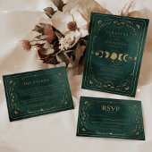 Smaragd Groen & Faux Goud Tarot Hemelbruiloft Ronde Sticker