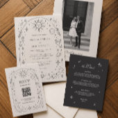 Antieke Hemelbruiloft Qr Code RSVP Kaart