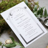 Mystiek Wit Zilver Zon Maan Star Space Save The Date