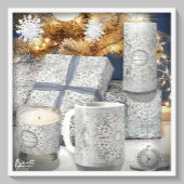 Keramische kant grijs & sneeuwvlok satijnen lint