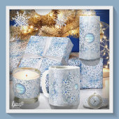 Keramische kant lichtblauw & sneeuwvlok stropdas