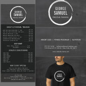 PERSONAL TRAINER CUSTON CHALK SKETCH LOGO RECLAMEKAART