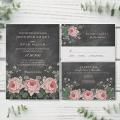 CHALKBOARD BLOEM BRUILOFT RSVP UITNODIGINGEN (Personaliseer de collectie van deze zelfstandige maker.)