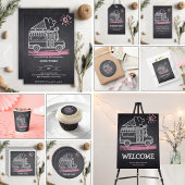 Chalkboard Ice Cream Truck Baby shower Papieren Bordje