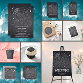 Chalkboard Little Space Explorer Baby shower Bedankkaart