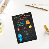 Kute Monster 1e verjaardag Chalkboard Banner Kaart