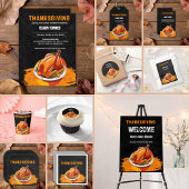 Krijtbord Thanksgiving gebrande Turkije Baby showe Bedankkaart