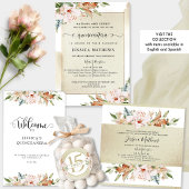 Spaans Elegant Champagne Gold Quinceañera Programm