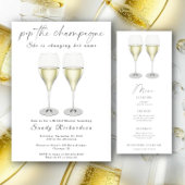 Bruisende champagne bruidsdouche bedankkaart