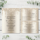 Champagne Dripping Glitter Drift Trendy Glam Paper (Personaliseer de collectie van deze zelfstandige maker.)