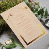 Hemelse Champagne Gouden Foto Bewaar de datum Vellum Uitnodigingen