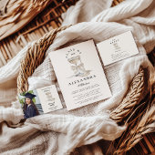 Champagne Pearl Bow Graduation Kaart