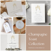 Champagne Toast Double-Sided Bridal Shower Kaart