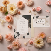 Online RSVP QR Code zwart en wit bruiloft website Visitekaartje