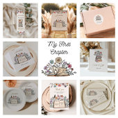 Minimal Wildflower Whimsical Story Book Themed Ronde Sticker