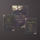 Houtskool Black Velvet Wedding Weekend Details Informatiekaartje (Personaliseer de collectie van deze zelfstandige maker.)