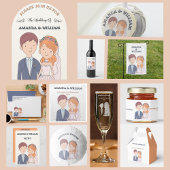 Eenvoudige, Cartoon-achtige echtgenoten illustrati Bedankkaart