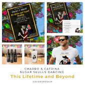 Charro en Catrina Sugar Skulls dansen T-shirt