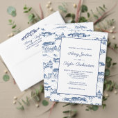 Chattanooga Toile Navy en het Witte Vrijgezellenfe Servet (Personaliseer deze collectie van deze onafhankelijke maker. Test)