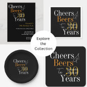 Personalized Cheers and Beers 30th Birthday Party Vierkante Sticker