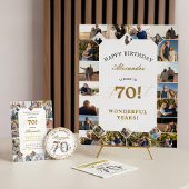  Happy Birthday Cheers To 70 Years Photo Collage T-shirt