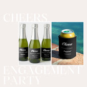 Cheers van Elegant Black Engagement Party Ronde Sticker