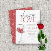 Proost op de Liefde | Wijnproeverij Bruidsfeest  Bedankkaart