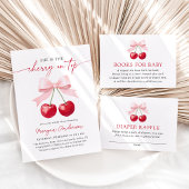 Cherry Gingham Baby shower Bedankkaart