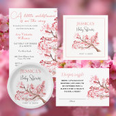 Cherry Blossom Een beetje Wildflower Baby shower Kaart