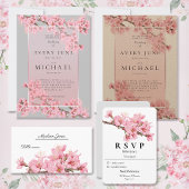 Roze Kersenbloesems RSVP Kaart
