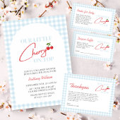 Cherry op Top Boy Baby shower Bedankt Card Informatiekaartje