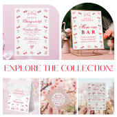 Elegante Cherry Floral Mom-osa Bar Poster