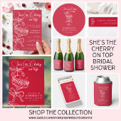 Trendy Red She's The Cherry On Top Bridal Shower Acryl Bord