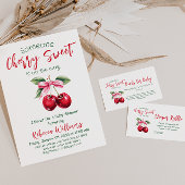 Cherry op Top Roze Bow Meisje Baby shower Servet