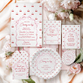 Cherry op Top Roze Bow Baby shower Luier Raffle Cadeaulabel