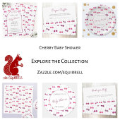 Cherry Watercolo Baby shower Gift Registry QR-code Informatiekaartje