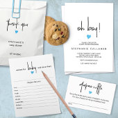Minimalistisch Baby Love Shower Uitnodiging blauw