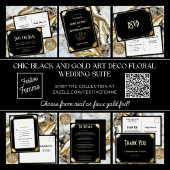 Eenvoudige Black Gold Art Deco Wedding Save the Da Save The Date