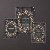 Chic Black  Golden Leaves Bewaar de datum Kaart (Personaliseer de collectie van deze zelfstandige maker.)