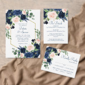 Chique Blooms | Navy en Blush Pink Gender onthulle Kaart (Personaliseer de collectie van deze zelfstandige maker.)