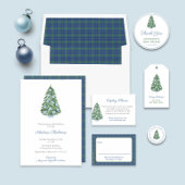 Preppy gehuwde Monogrammen Winter Wedding Shower Informatiekaartje