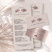 Chic Brush Stroke Faux Roos Gold Elegant Monogram Bagagelabel