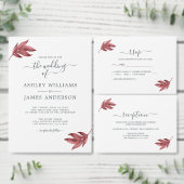 Chic Script Future Mr. Burgundy Leaf Wedding Uitnodigingen Wikkel (Personaliseer de collectie van deze zelfstandige maker.)